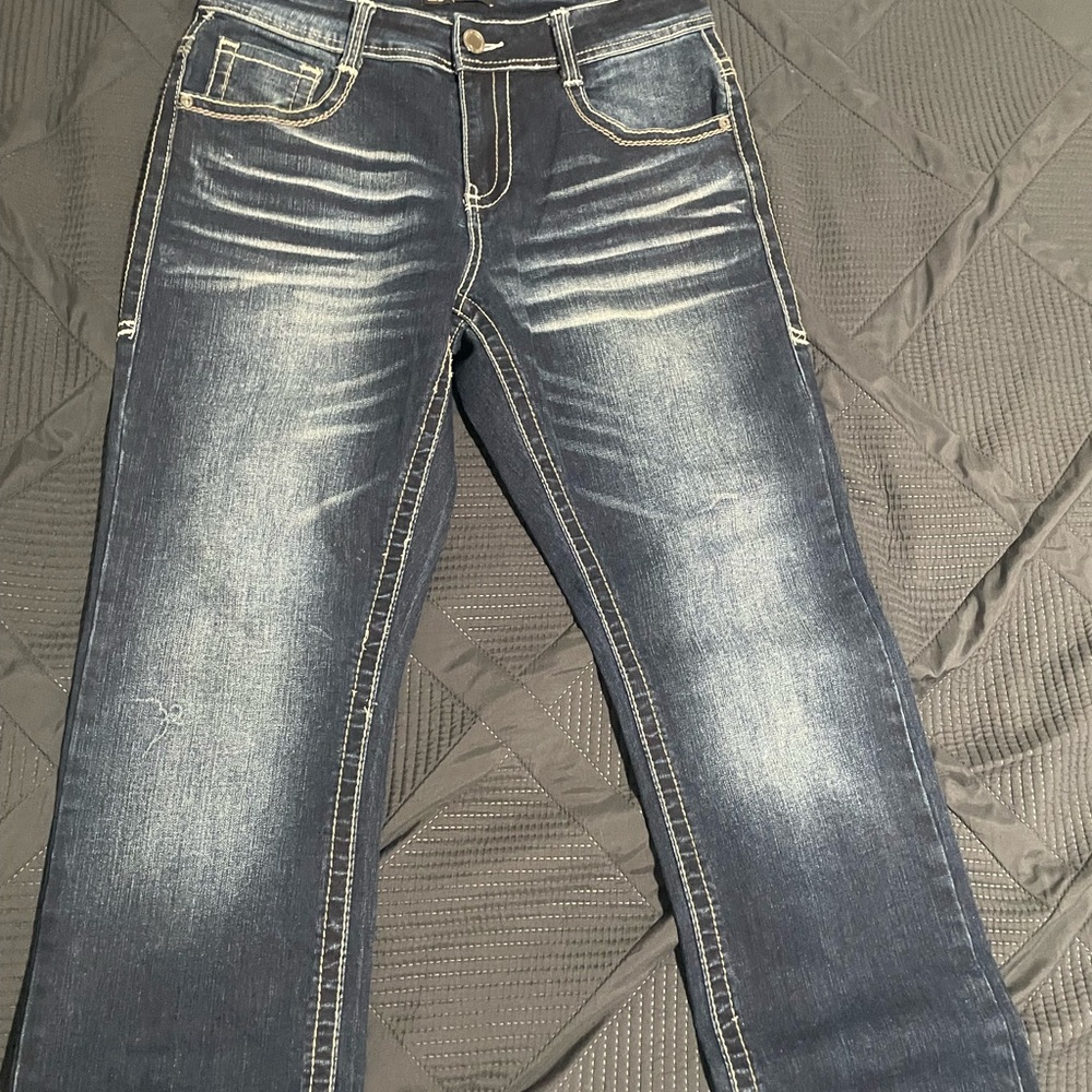 Men's Dark Blue Bootcut Jeans